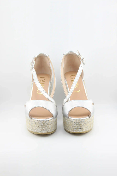 Gaimo Strappy Espadrille Peep-Toe Wedge Sandals